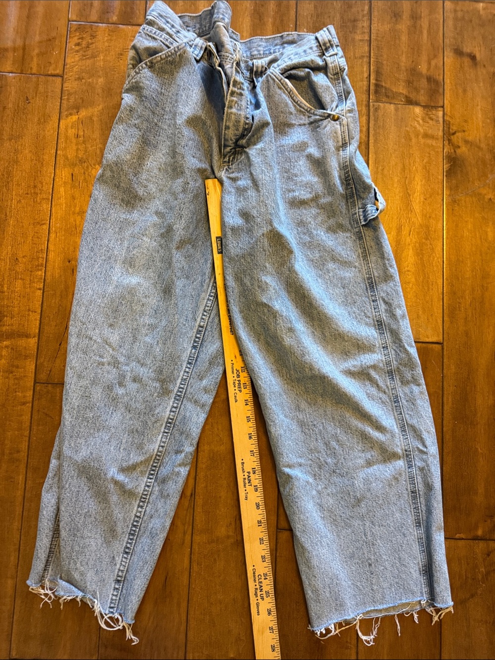 Lee Light Blue Denim Jeans with Yellow Stitching 34 x 28 due to cut.